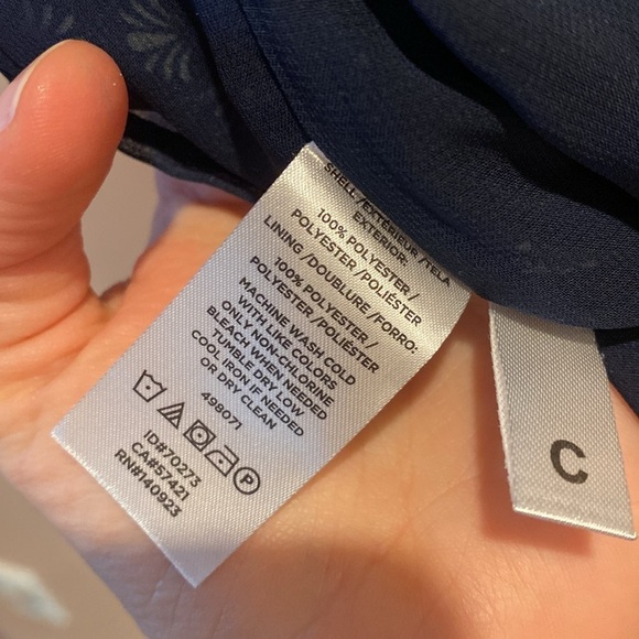 LOFT Women's Teal and Blue Patterned Top - Picture 4 of 5